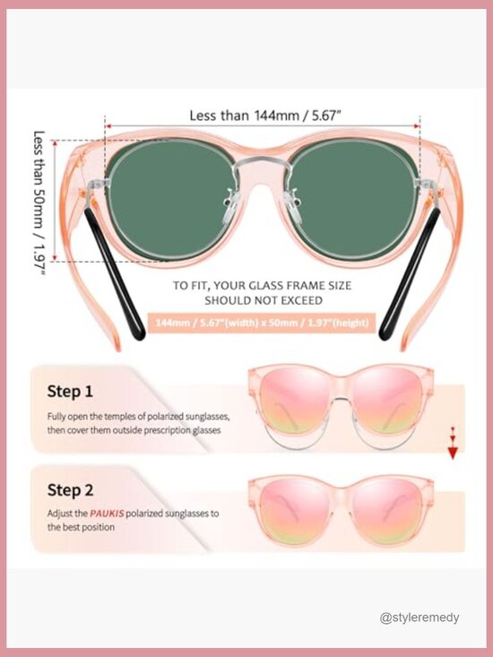 Polarized Fit Over Sunglasses, TR90 Frame, Cat Eye Style, UV400 Protection main image 7